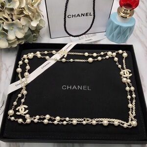 Chanel Double-Strand Long Pearl Necklace